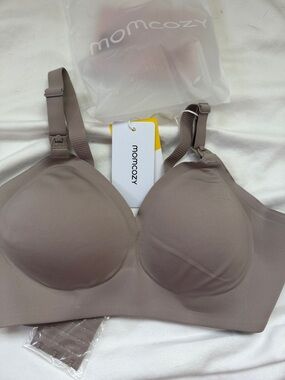 Momcozy Taupe Seamless Nursing Bra – Smooth Support